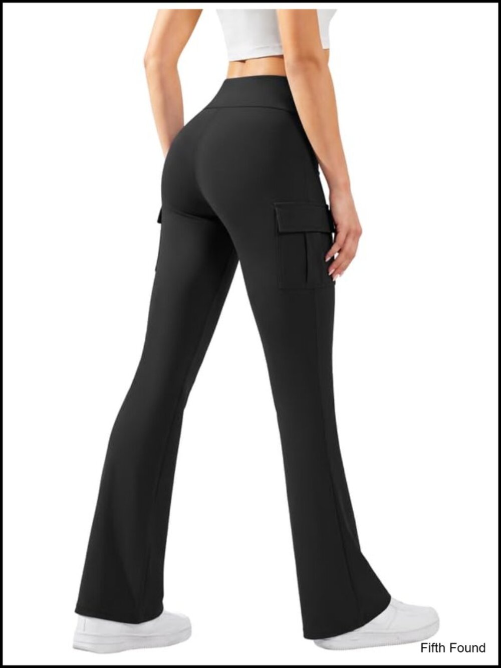 Flare Leggings with Pockets High Waist Tummy Control Yoga Workout Pants